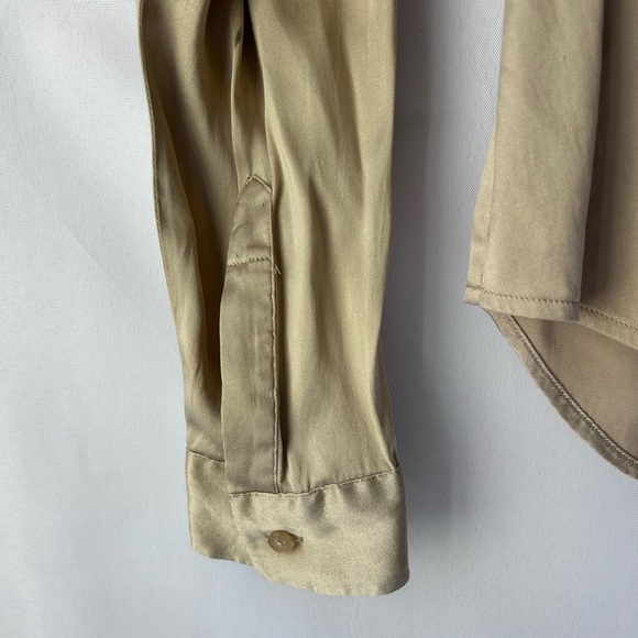 ICE Silk Long Sleeve Button Down Blouse - Picture 3 of 4